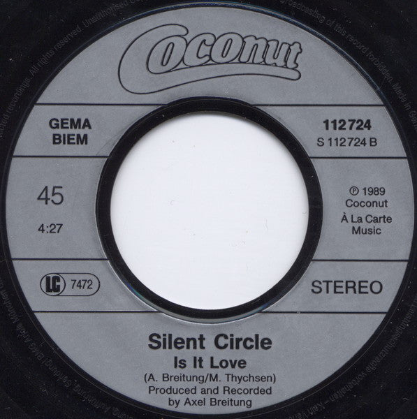 Silent Circle : What A Shame (7")