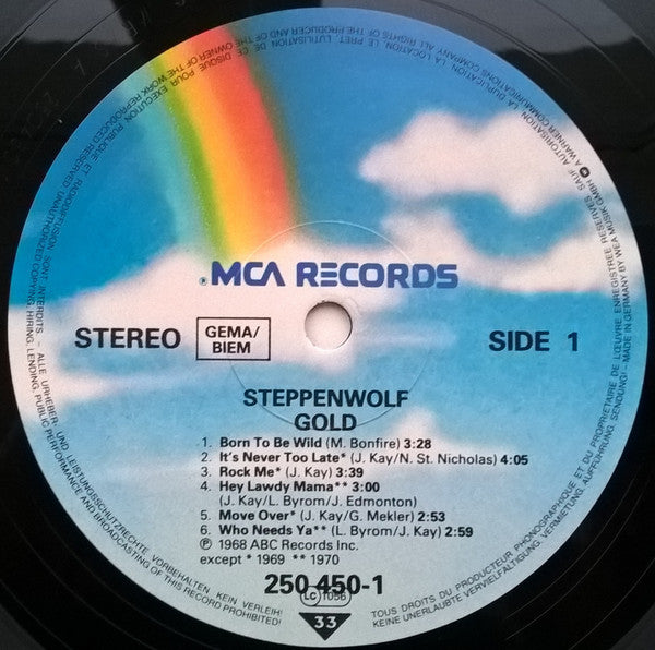 Steppenwolf : Gold (Their Great Hits) (LP, Comp, RE)