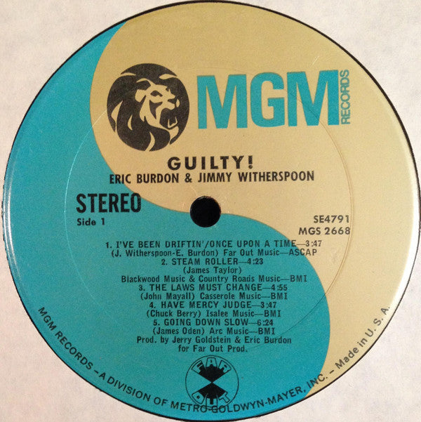 Eric Burdon & Jimmy Witherspoon : Guilty! (LP, Album, Gat)