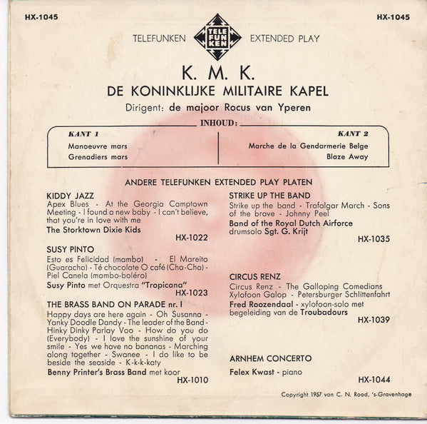 Koninklijke Militaire Kapel : Manoeurve Mars / Grenadiers Mars (7", EP)