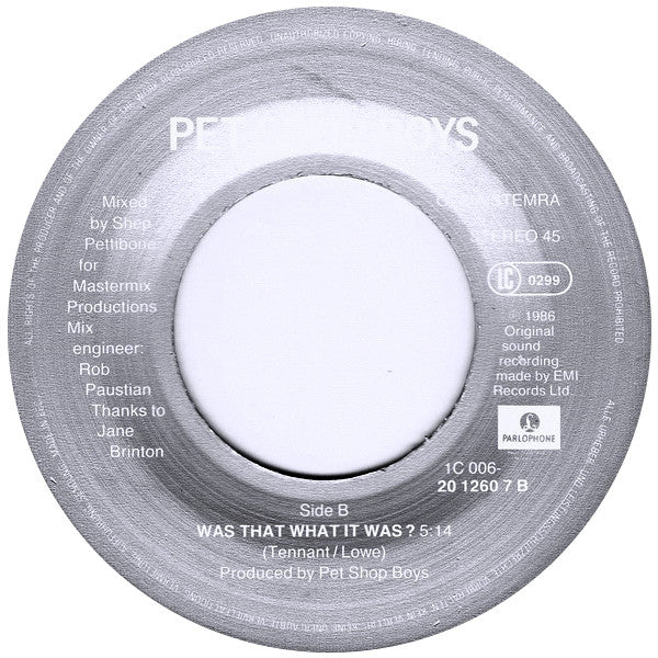 Pet Shop Boys : Opportunities (Let's Make Lots Of Money) (7", Single)