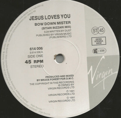 Jesus Loves You : Bow Down Mister (12", Maxi)
