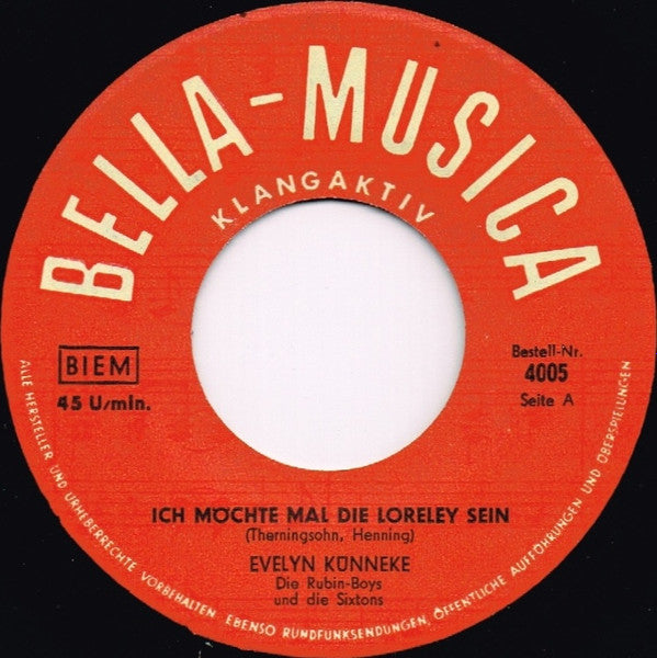 Evelyn Künneke : Ich Möchte Gern Die Loreley Sein (7", Single)