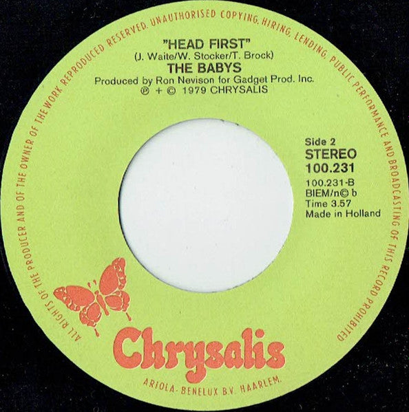 The Babys : Everytime I Think Of You / Head First (7", Single)