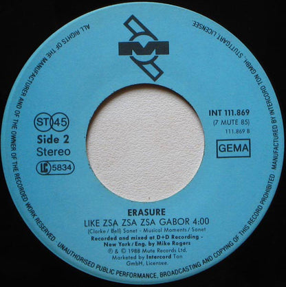 Erasure : A Little Respect (7", Single)
