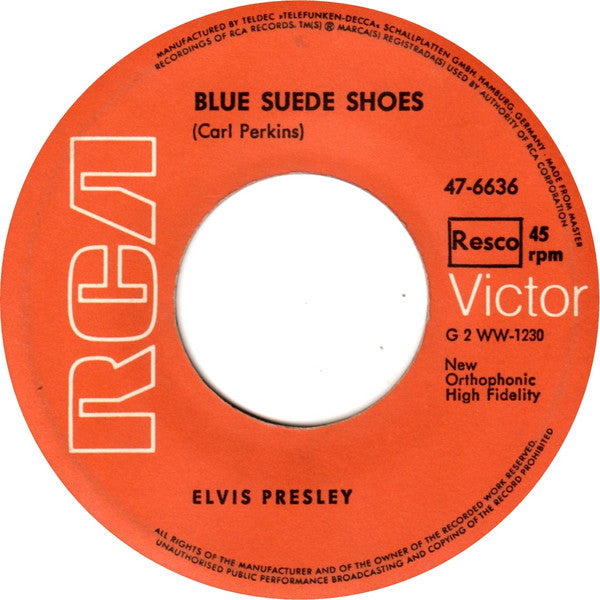 Elvis Presley : Blue Suede Shoes / Tutti Frutti (7", Single, RE)
