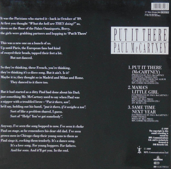 Paul McCartney : Put It There (12", Single)