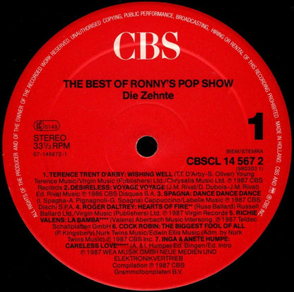 Various : The Best Of Ronny's Pop Show - Die Zehnte (LP, Comp, Club)