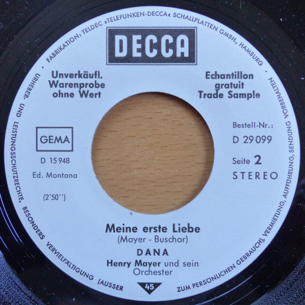 Dana (9) : Wenn Ein Mädchen Verliebt Ist / Meine Erste Liebe (7", Single, Promo)