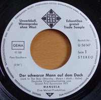 Manuela (5) : Der Schwarze Mann Auf Dem Dach / Dich Vergessen Kann Ich Nie (7", Single, Promo)