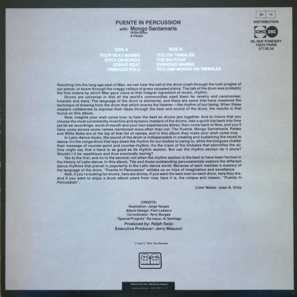 Tito Puente With Mongo Santamaria, Willie Bobo & Patato* : Puente In Percussion (LP, Album, RE, Yel)