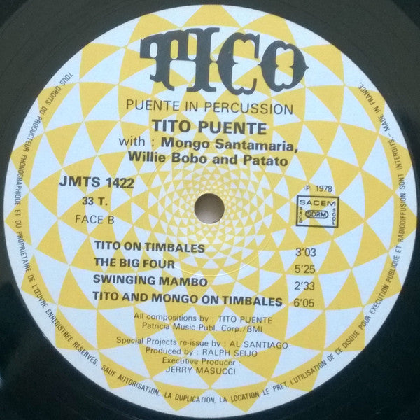 Tito Puente With Mongo Santamaria, Willie Bobo & Patato* : Puente In Percussion (LP, Album, RE, Yel)
