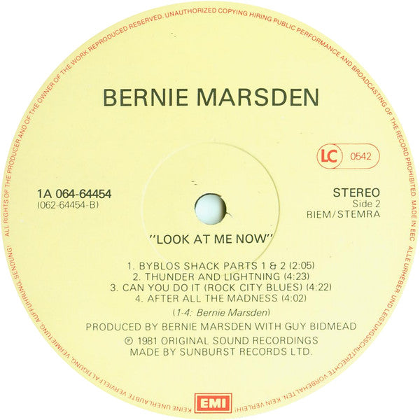 Bernie Marsden : Look At Me Now (LP, Album)