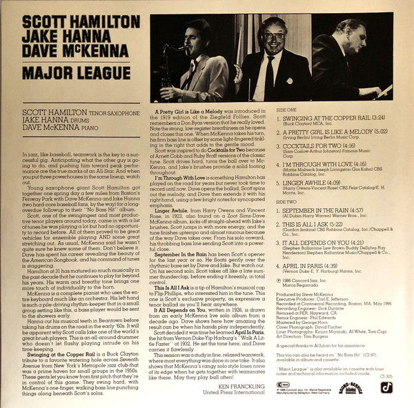 Scott Hamilton / Jake Hanna / Dave McKenna : Major League (LP, Album)