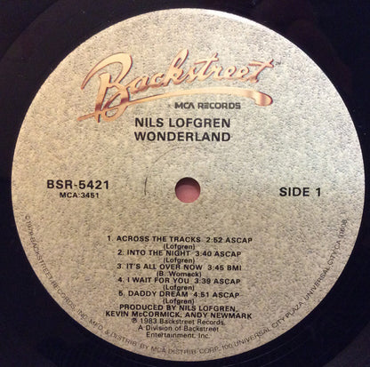 Nils Lofgren : Wonderland (LP, Album, Glo)