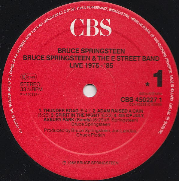 Bruce Springsteen & The E-Street Band : Live/1975-85 (5xLP, Album + Box)