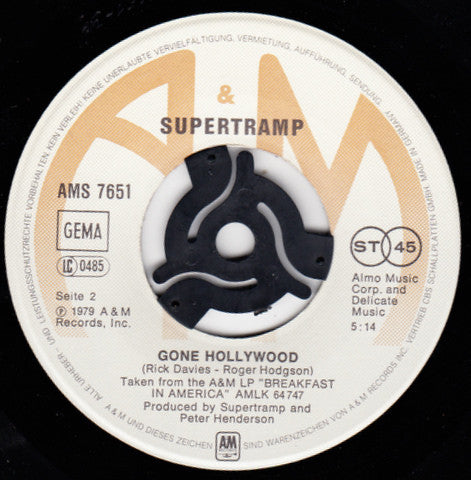 Supertramp : Breakfast In America (7", Single)