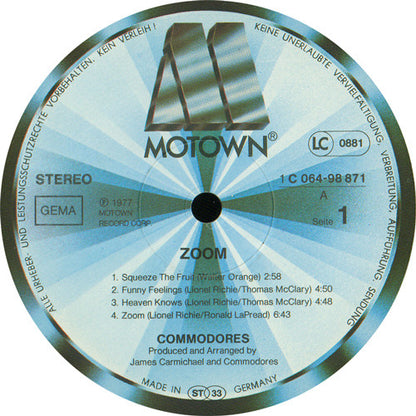 Commodores : Zoom (LP, Album)