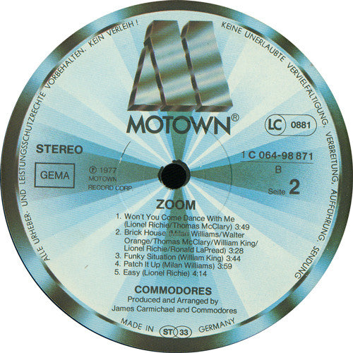 Commodores : Zoom (LP, Album)