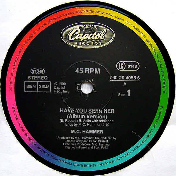 MC Hammer : Have You Seen Her (12", Maxi)