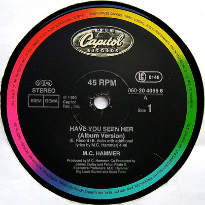 MC Hammer : Have You Seen Her (12", Maxi)