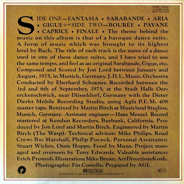 Jon Lord : Sarabande (LP, Album, RP, Die)