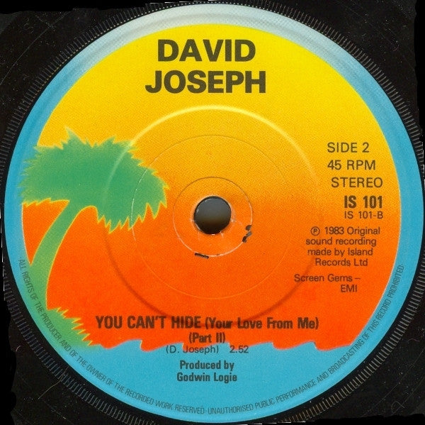 David Joseph : You Can't Hide (Your Love From Me) (7", Sol)
