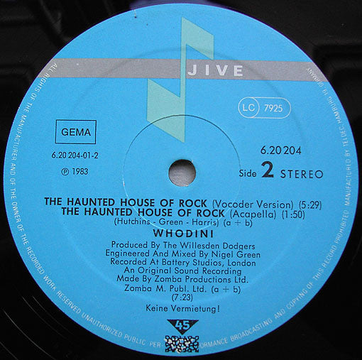 Whodini : The Haunted House Of Rock (12", Single)