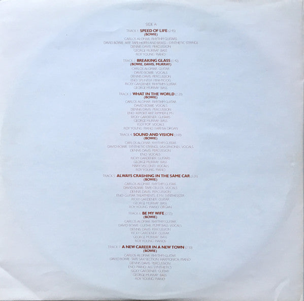 David Bowie : Low (LP, Album)