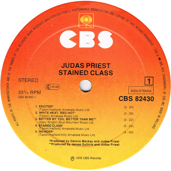 Judas Priest : Stained Class (LP, Album)