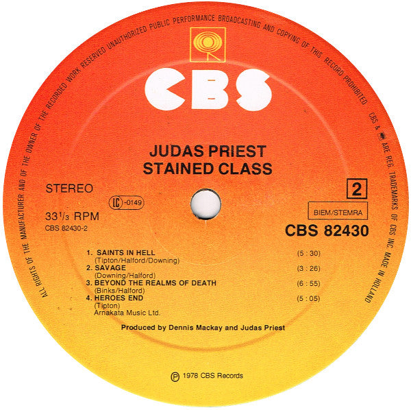 Judas Priest : Stained Class (LP, Album)