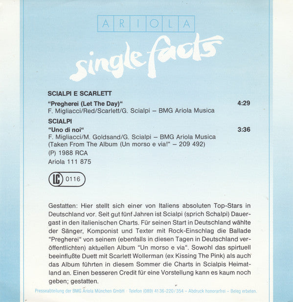 Scialpi : Pregherei (7", Single)