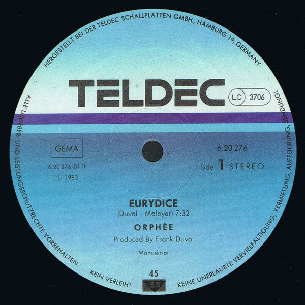 Orphée : Eurydice (12", Maxi)