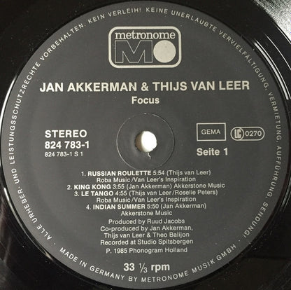 Jan Akkerman & Thijs Van Leer : Focus (LP, Album)