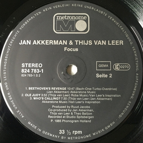 Jan Akkerman & Thijs Van Leer : Focus (LP, Album)