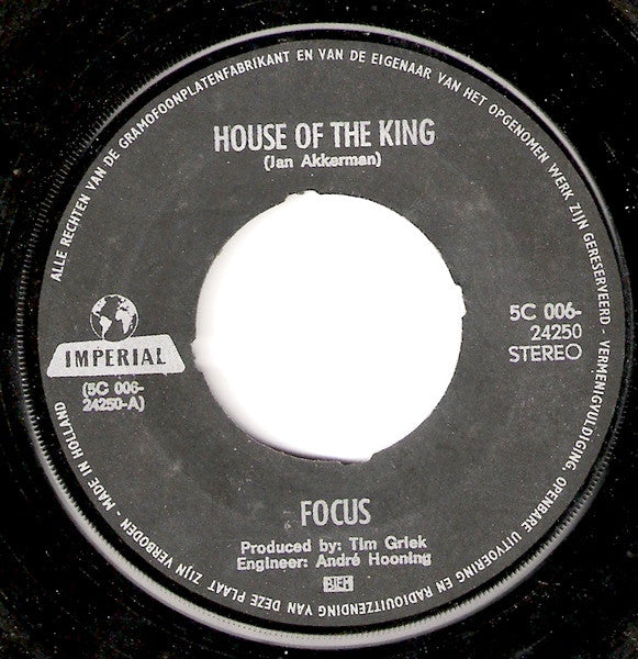 Focus (2) : House Of The King / Focus (7", Single)