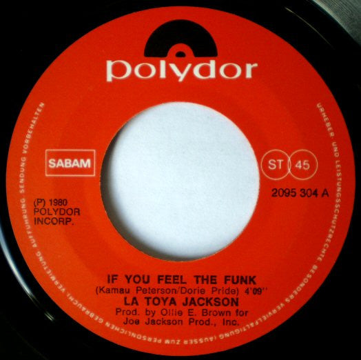 La Toya Jackson : If You Feel The Funk (7", Single)