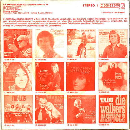 Monica Morell : Ich Fange Nie Mehr Was An Einem Sonntag An (7", Single)