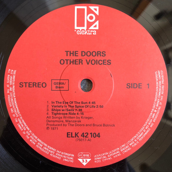 The Doors : Other Voices (LP, Album, RE, Gat)