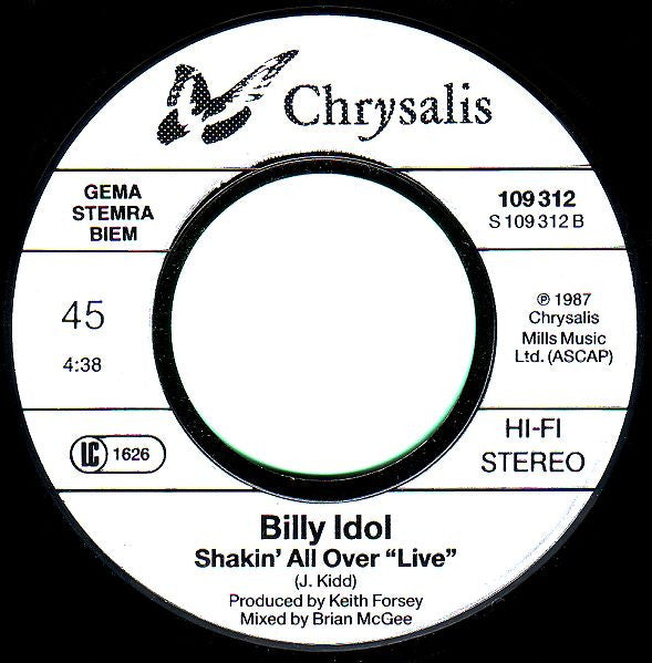 Billy Idol : Mony Mony (Live) (7", Single)