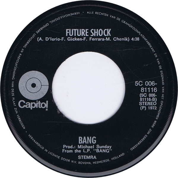 Bang (12) : Questions / Future Shock (7", Single, Yel)