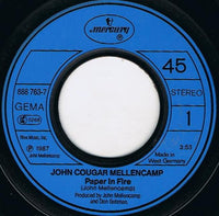 John Cougar Mellencamp : Paper In Fire (7", Single)