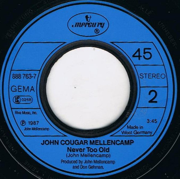 John Cougar Mellencamp : Paper In Fire (7", Single)