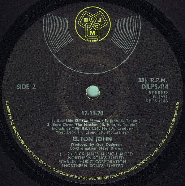 Elton John : 17-11-70 (LP, Album)