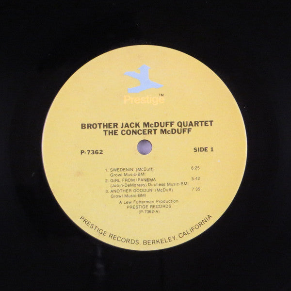 The Brother Jack McDuff Quartet : The Concert McDuff (LP, Album, RE)