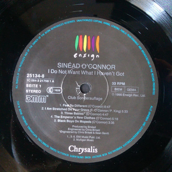 Sinéad O'Connor : I Do Not Want What I Haven't Got (LP, Album, Club)