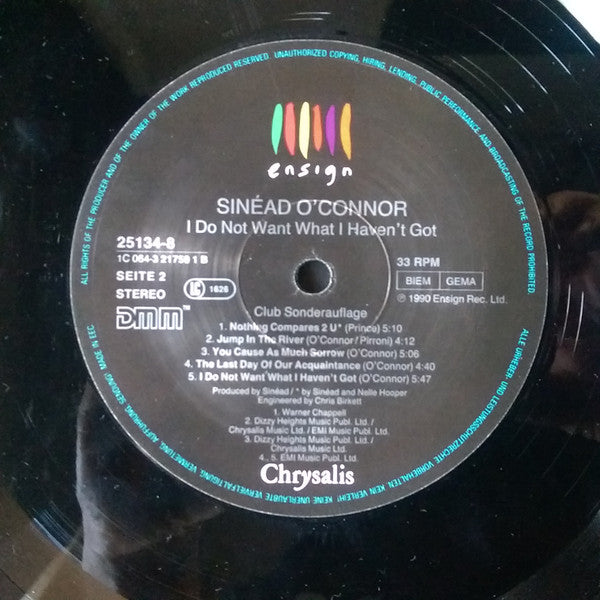 Sinéad O'Connor : I Do Not Want What I Haven't Got (LP, Album, Club)