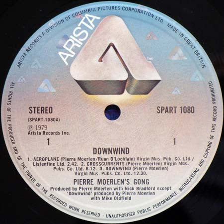 Pierre Moerlen's Gong : Downwind (LP, Album)