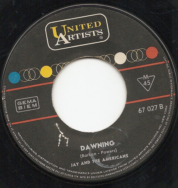 Jay And The Americans* : She Cried (7", Single, Mono)