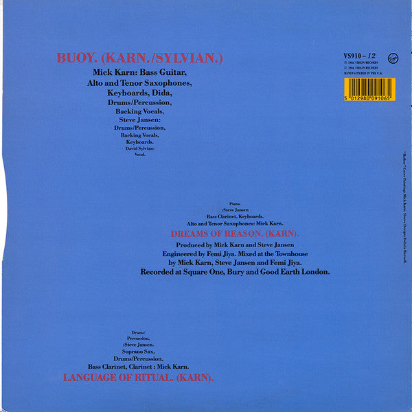 Mick Karn Featuring David Sylvian : Buoy (12", Single)